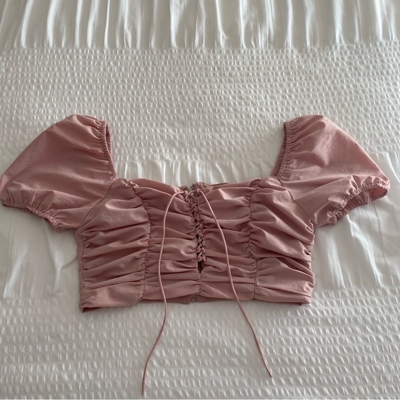 NWT Fashion Nova pink off the shoulder corset crop top size large - Picture 6 of 11